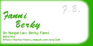 fanni berky business card